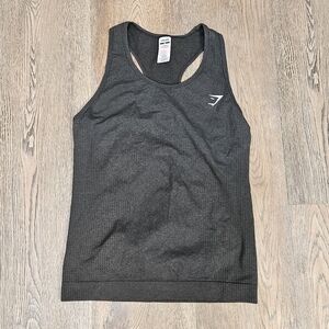 Gymshark Women’s Dark Gray Vital Seamless Racerback Tank Size 2xl black workout